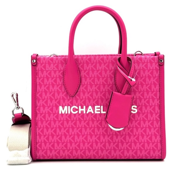 Michael Kors Mirella Small Signature Logo Crossbody Bag Dragonfruit - Picture 1 of 10